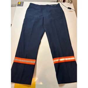 Cintas Flame Resistant FR Pants Mens 38 Blue Nomex Hi-Vis Reflective Safety CAT